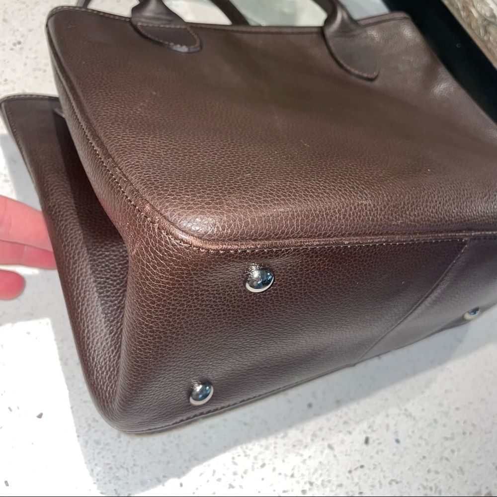 Longchamp Brown Leather Tote Bag - Picture 15 of 16
